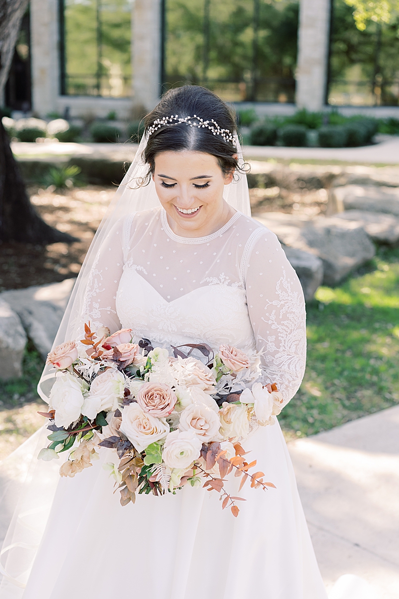 bridal portrait in garden by paige vaughn photo