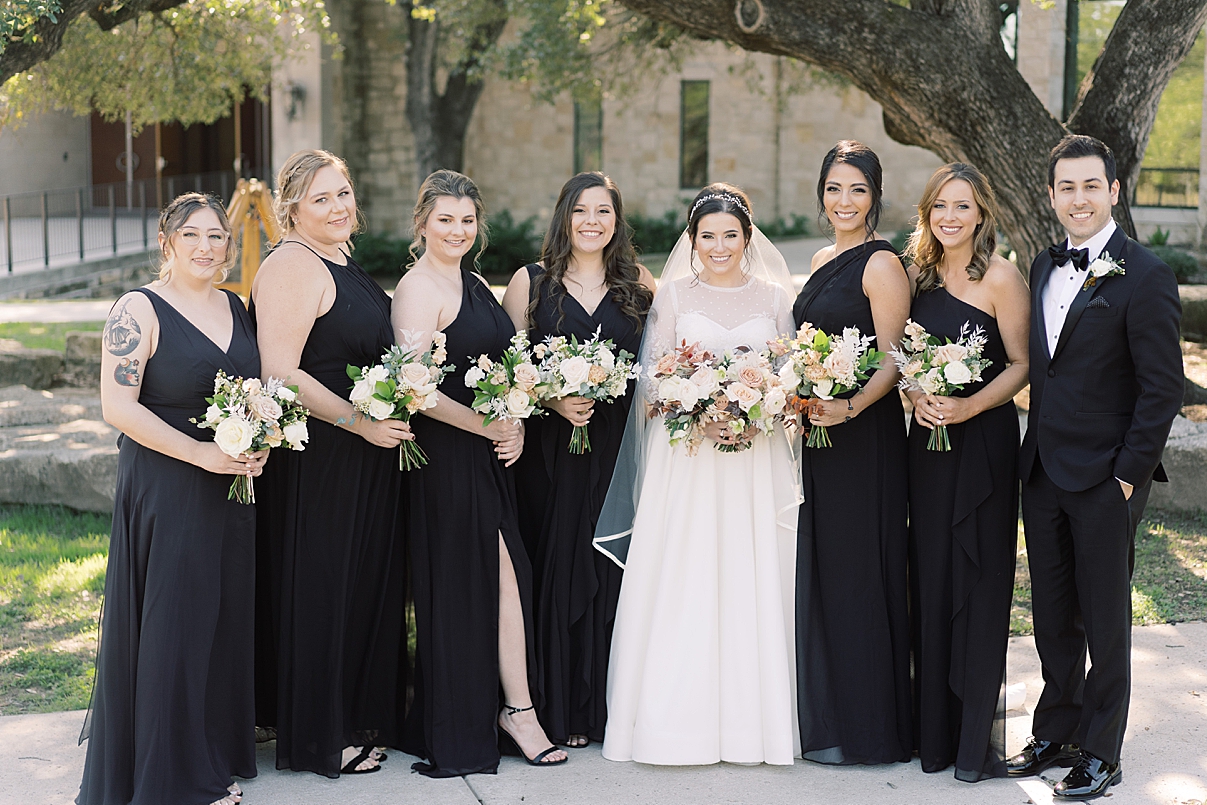 bridal party photo outside south congress austin