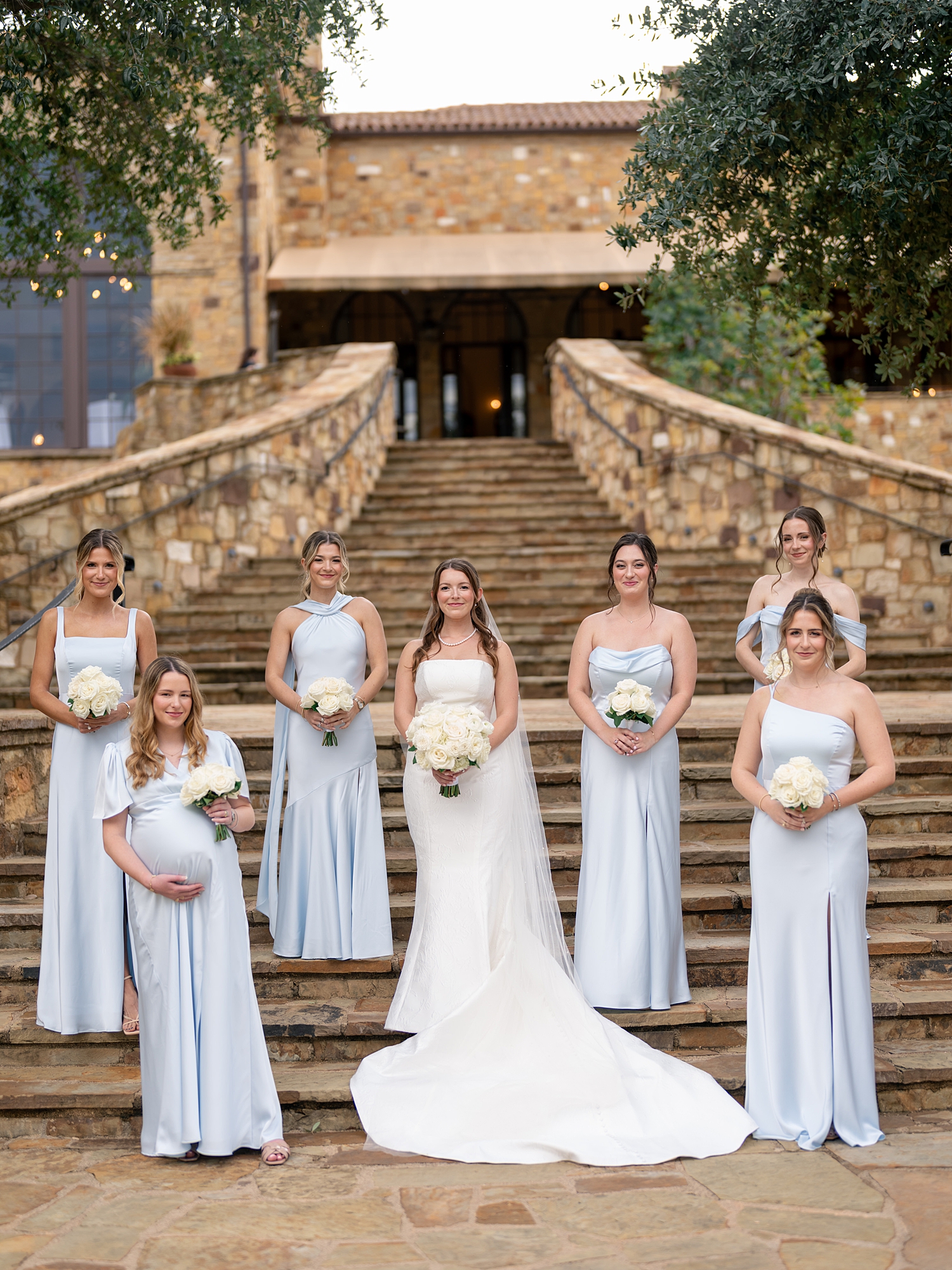 Portrait of wedding party at Escondido Golf Club, Austin wedding photography by Paige Vaughn Photo