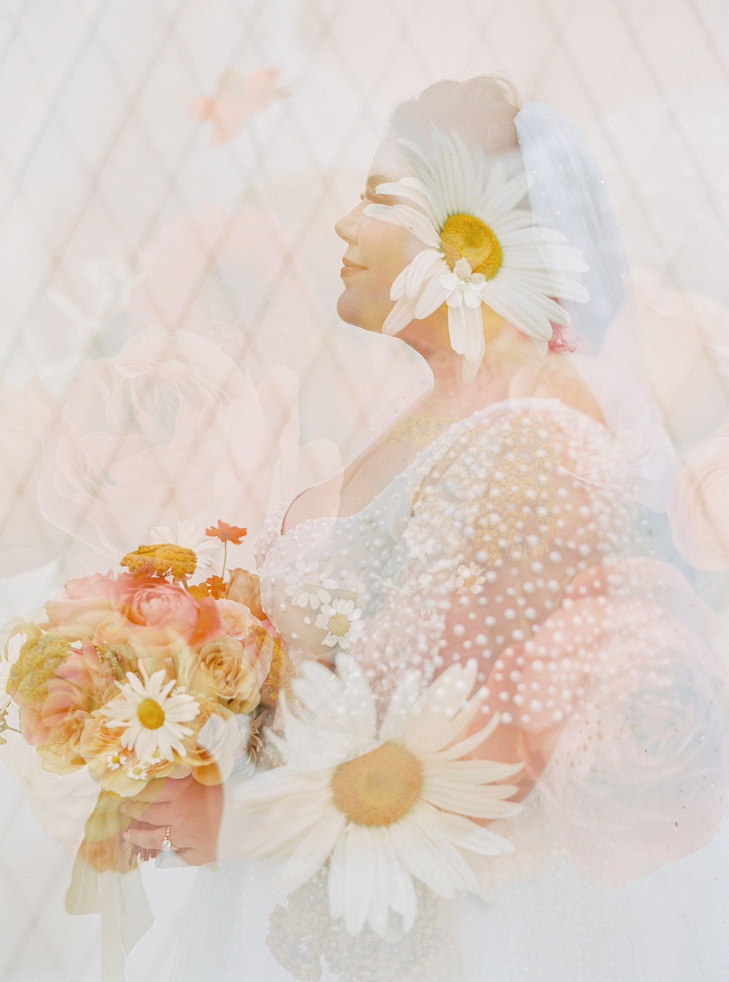 Autumn wedding ceremony with deep jewel tones, fun patterns and joyful family moments, bridal portraits