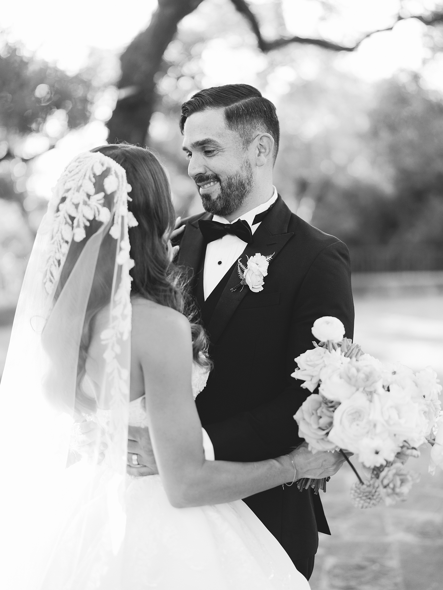 bride and groom portraits after ceremony at San Antonio wedding, joyful and film-inspired capture