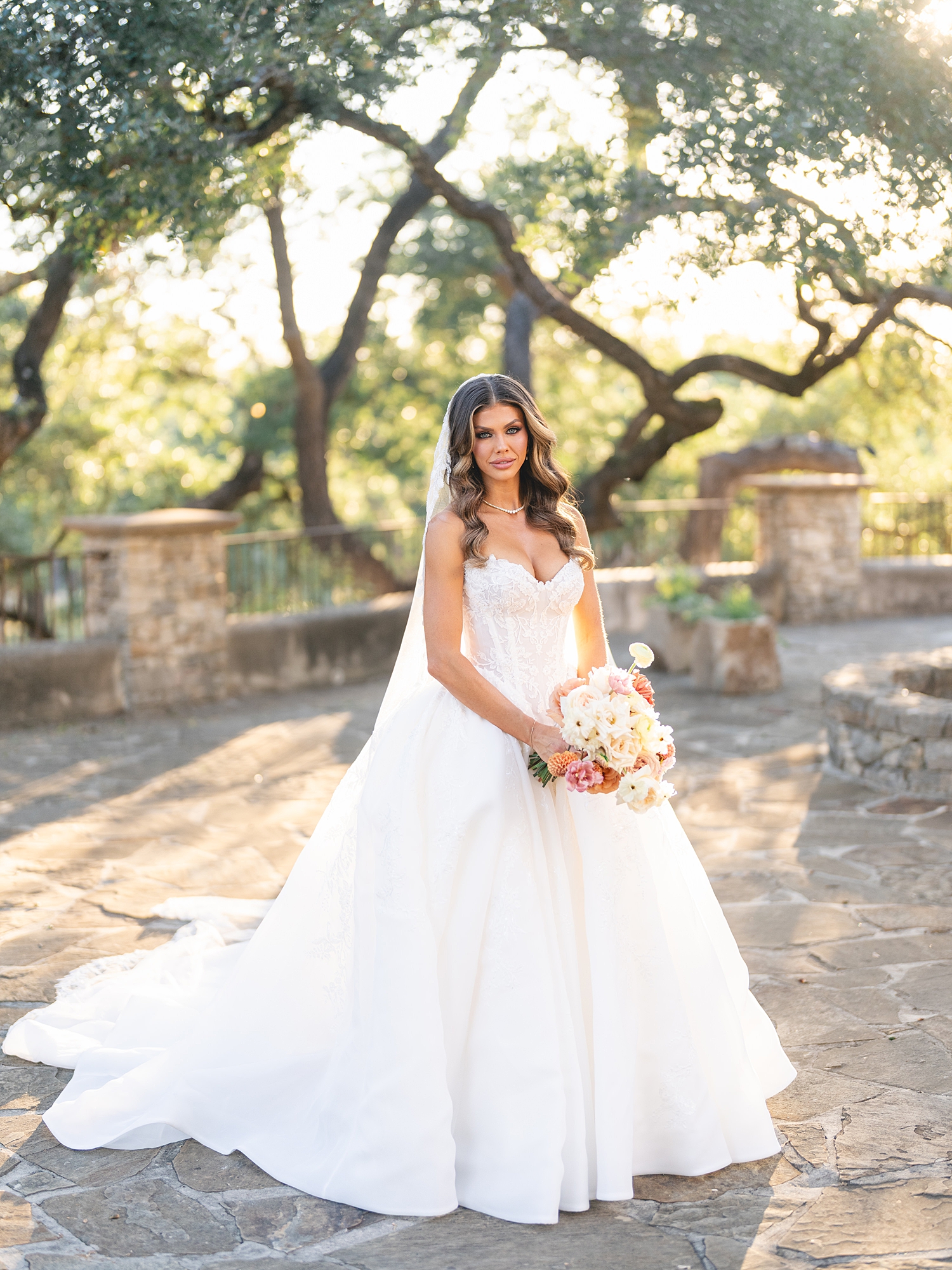bridal portraits at sunset