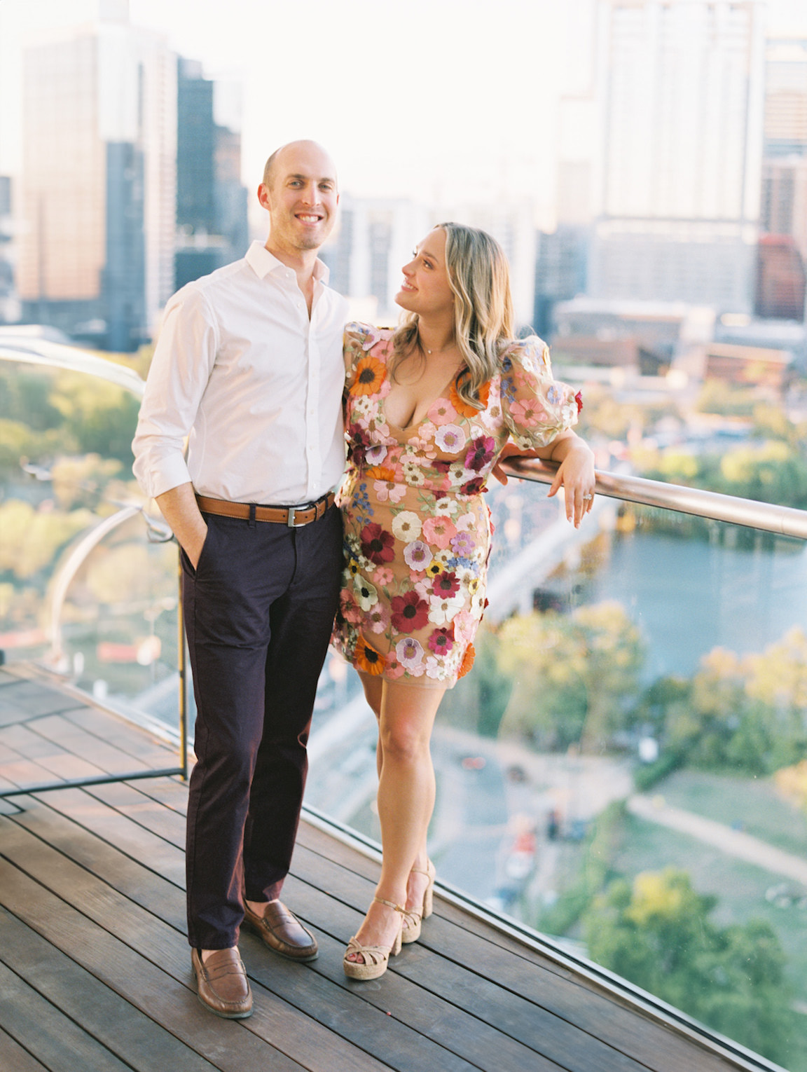 Austin Rooftop Engagement Photos