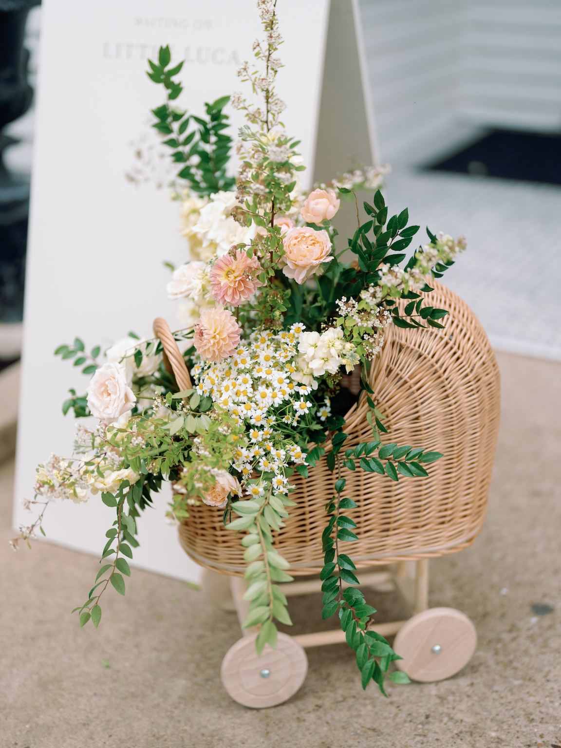 Downtown Austin Baby Shower floral arrangement