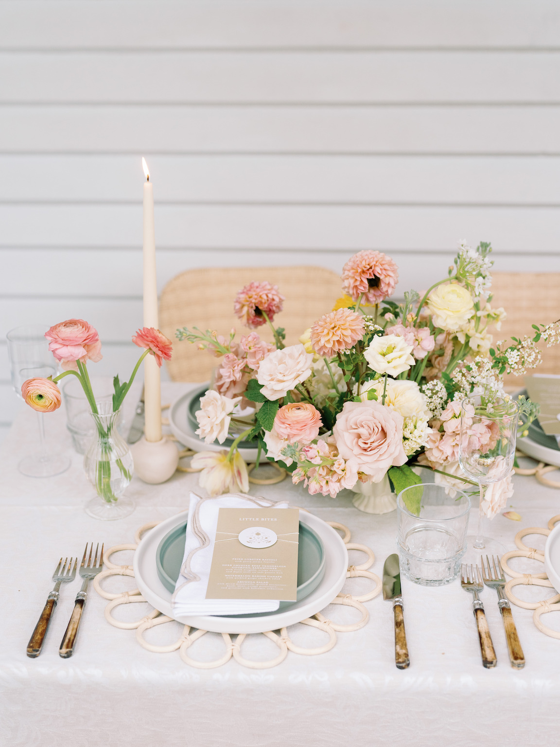 Downtown Austin Baby Shower tablescape lush florals