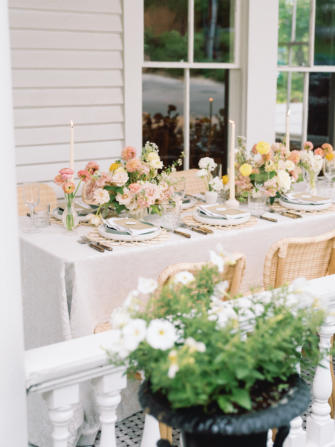 The Allan House baby shower floral arrangements