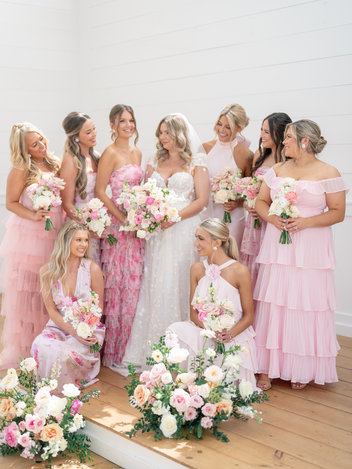 Arrowhead Hill Wedding bride and bridesmaid photos