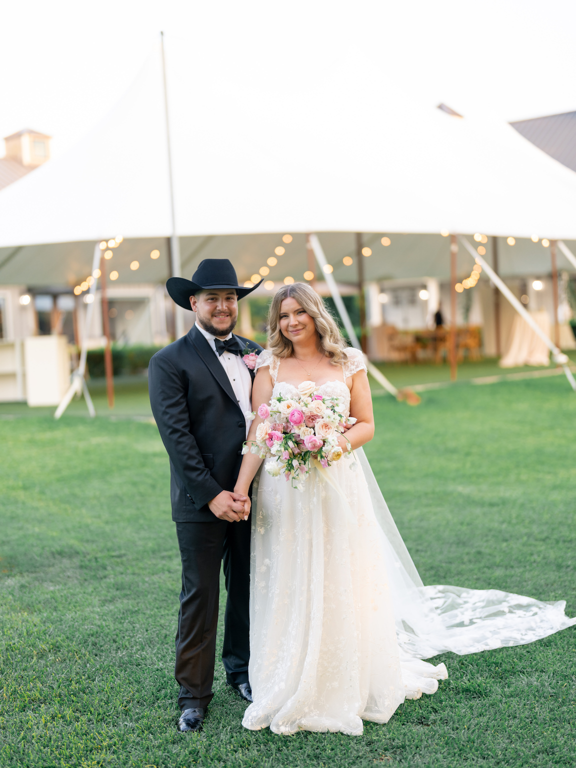 Arrowhead Hill Wedding bride and groom sunset portraits