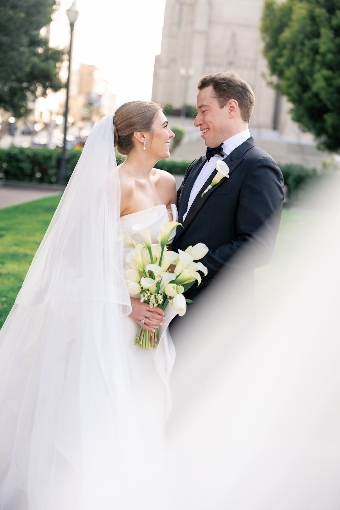 Fairmont San Francisco Wedding bride and groom portraits