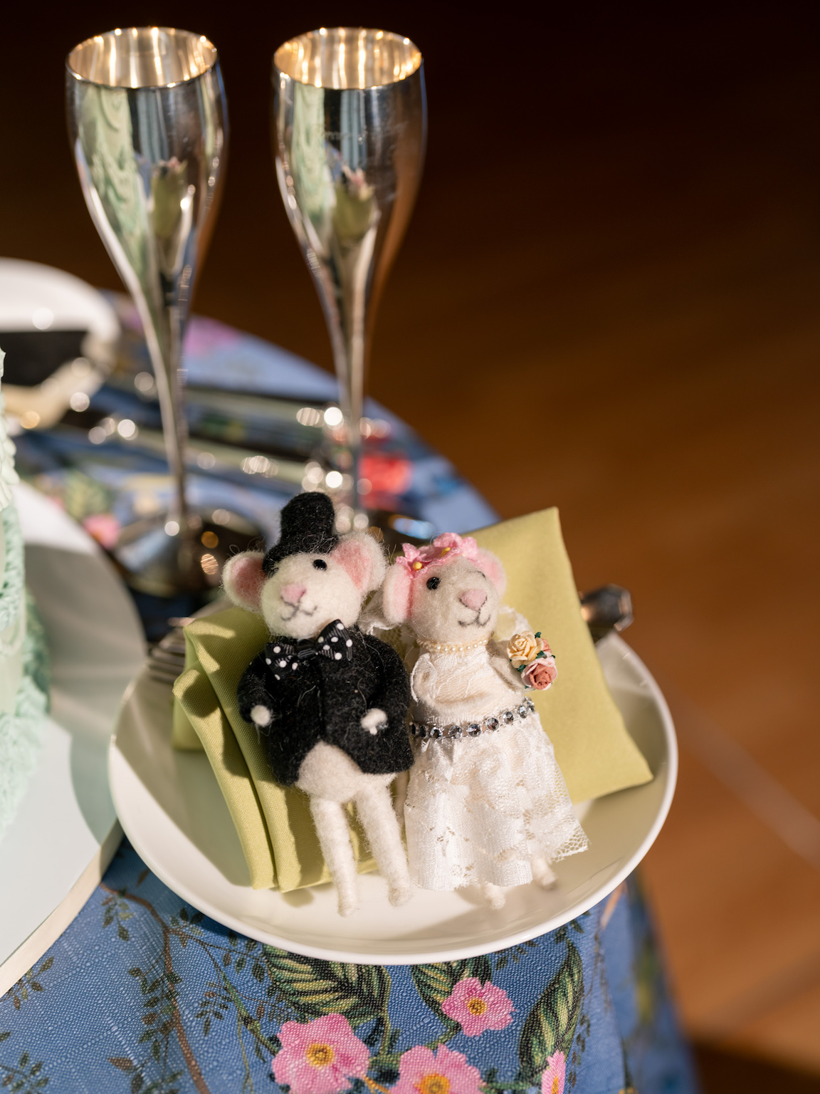 Fairmont San Francisco Wedding reception table lush florals and vibrant colors
