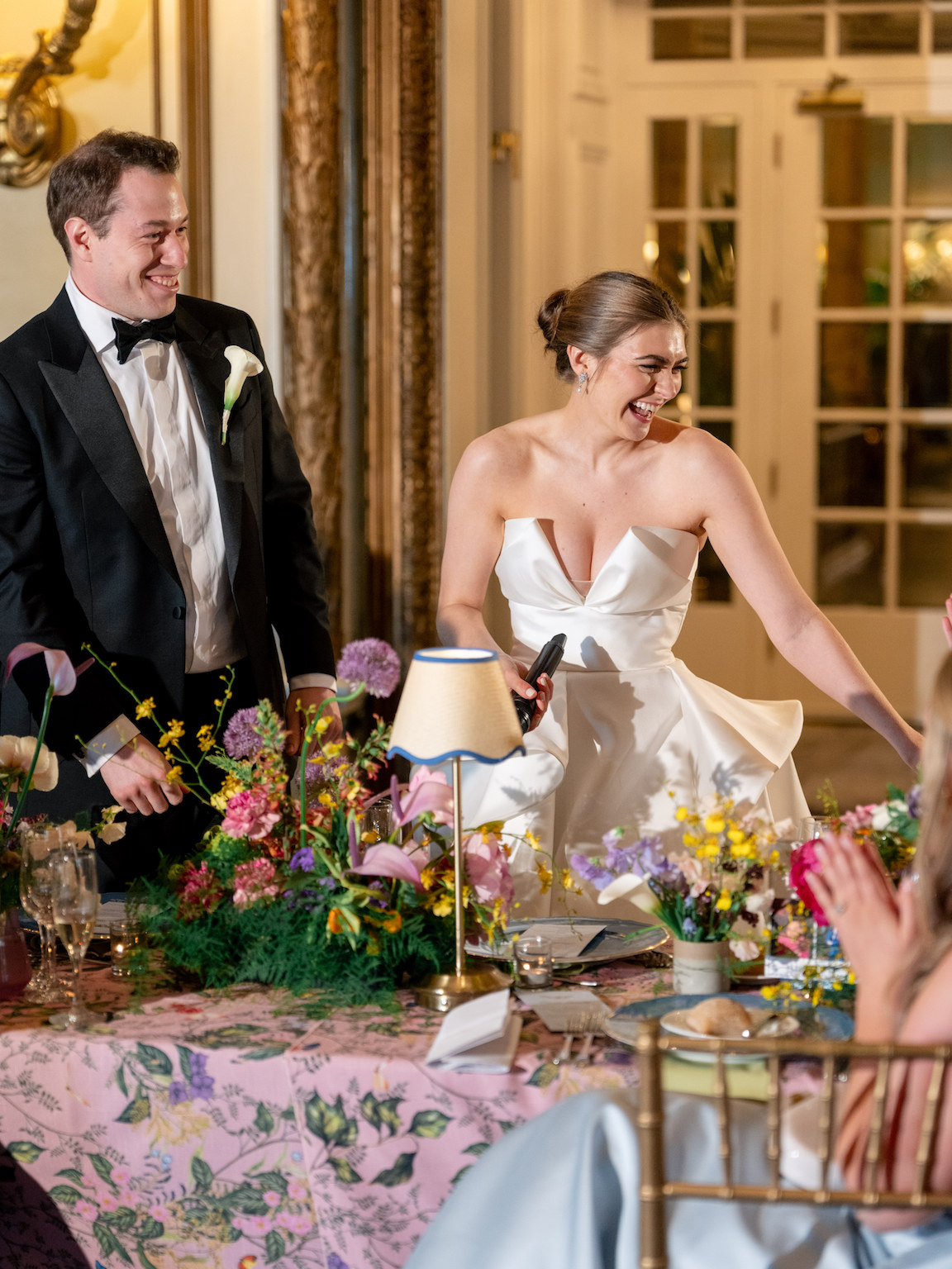 Fairmont San Francisco Wedding reception bride and groom cake cutting
