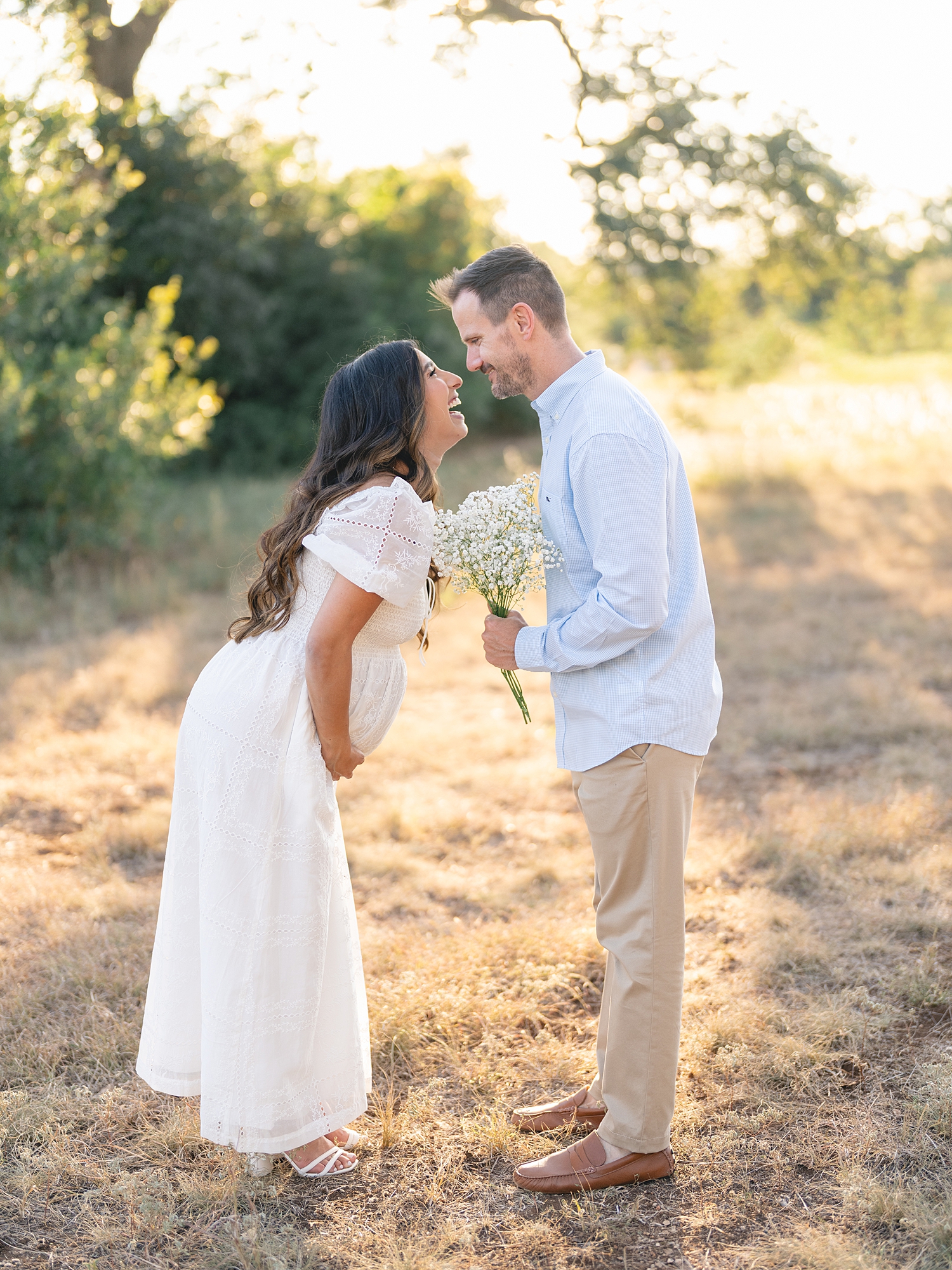 Austin maternity session at sunset with dog