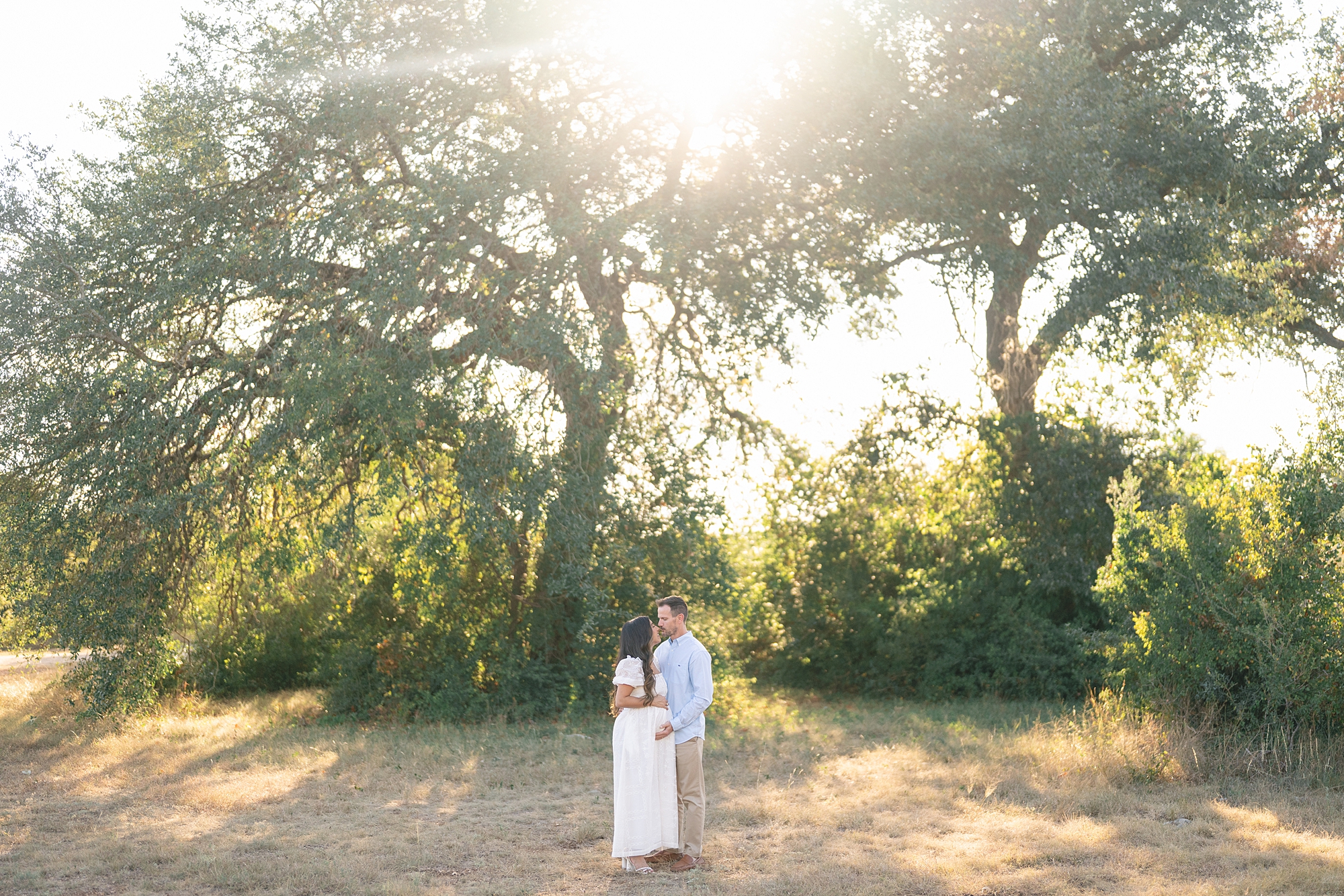 sunset maternity photos in Austin park