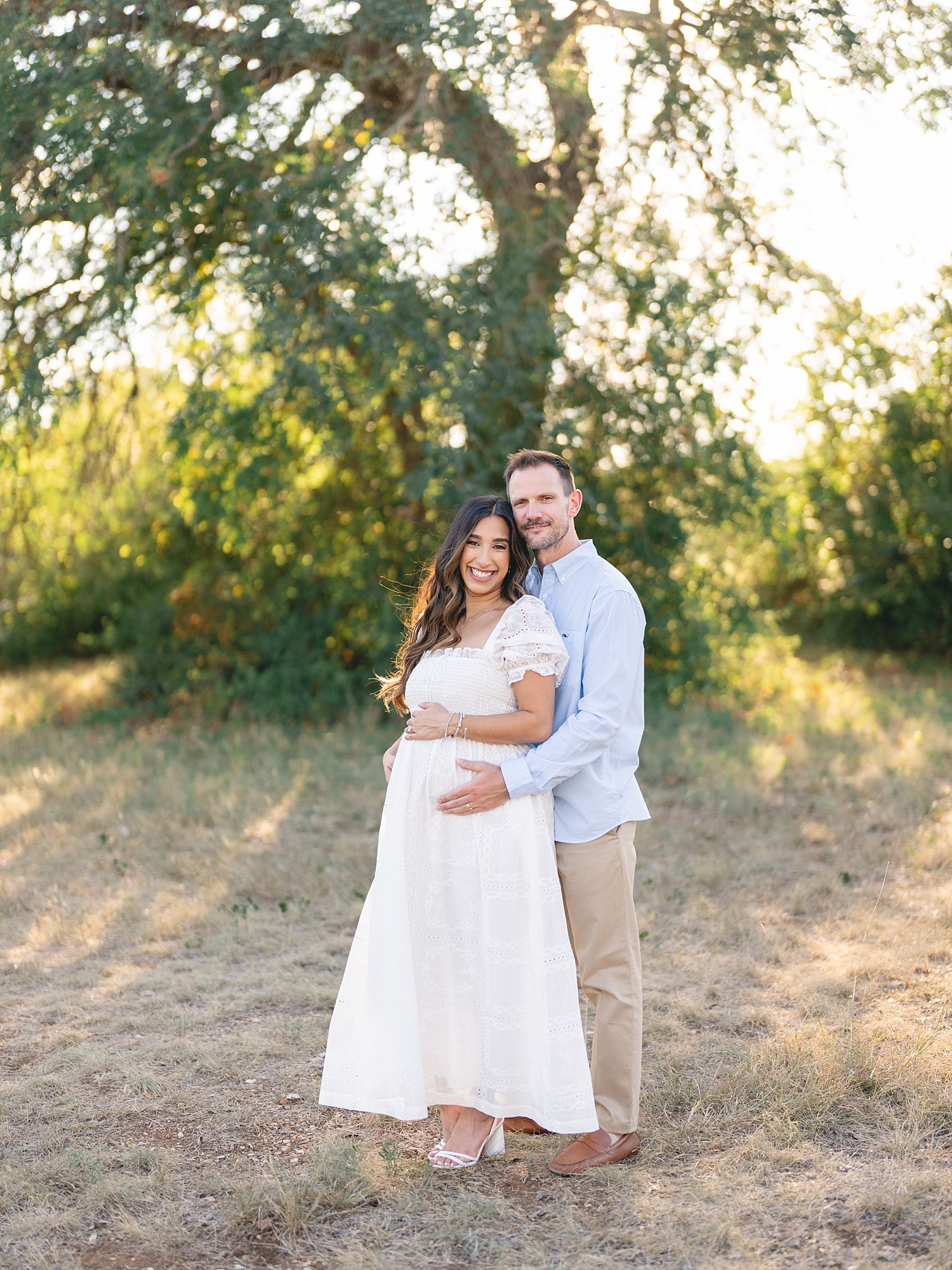 sunset maternity photos in Austin park