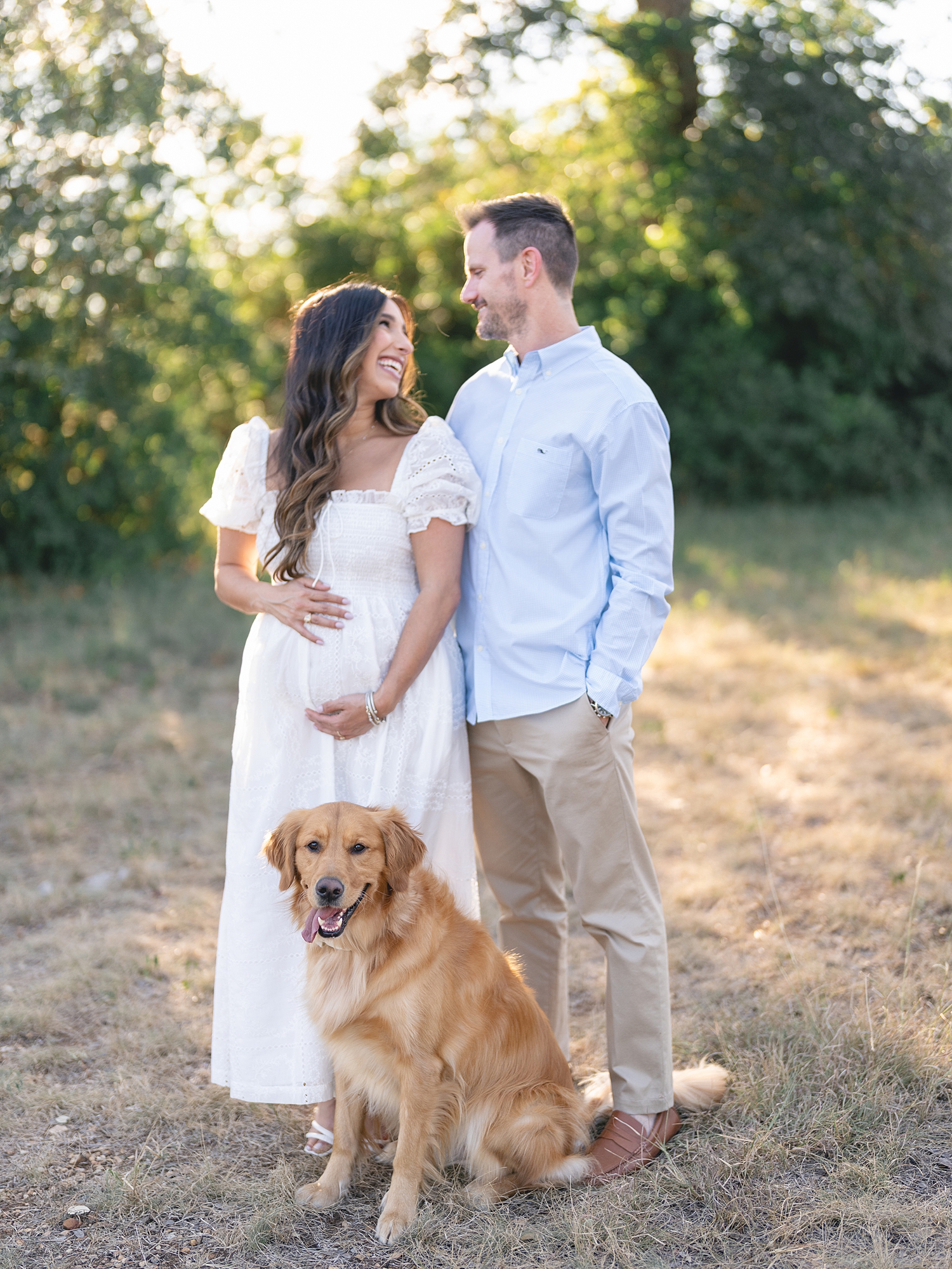 sunset maternity photos in Austin park