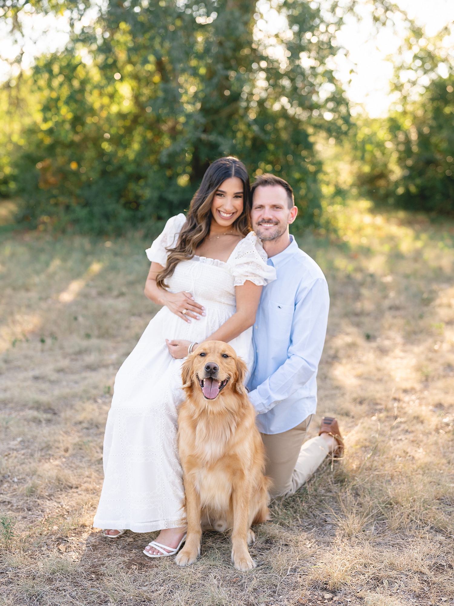 sunset maternity photos in Austin park