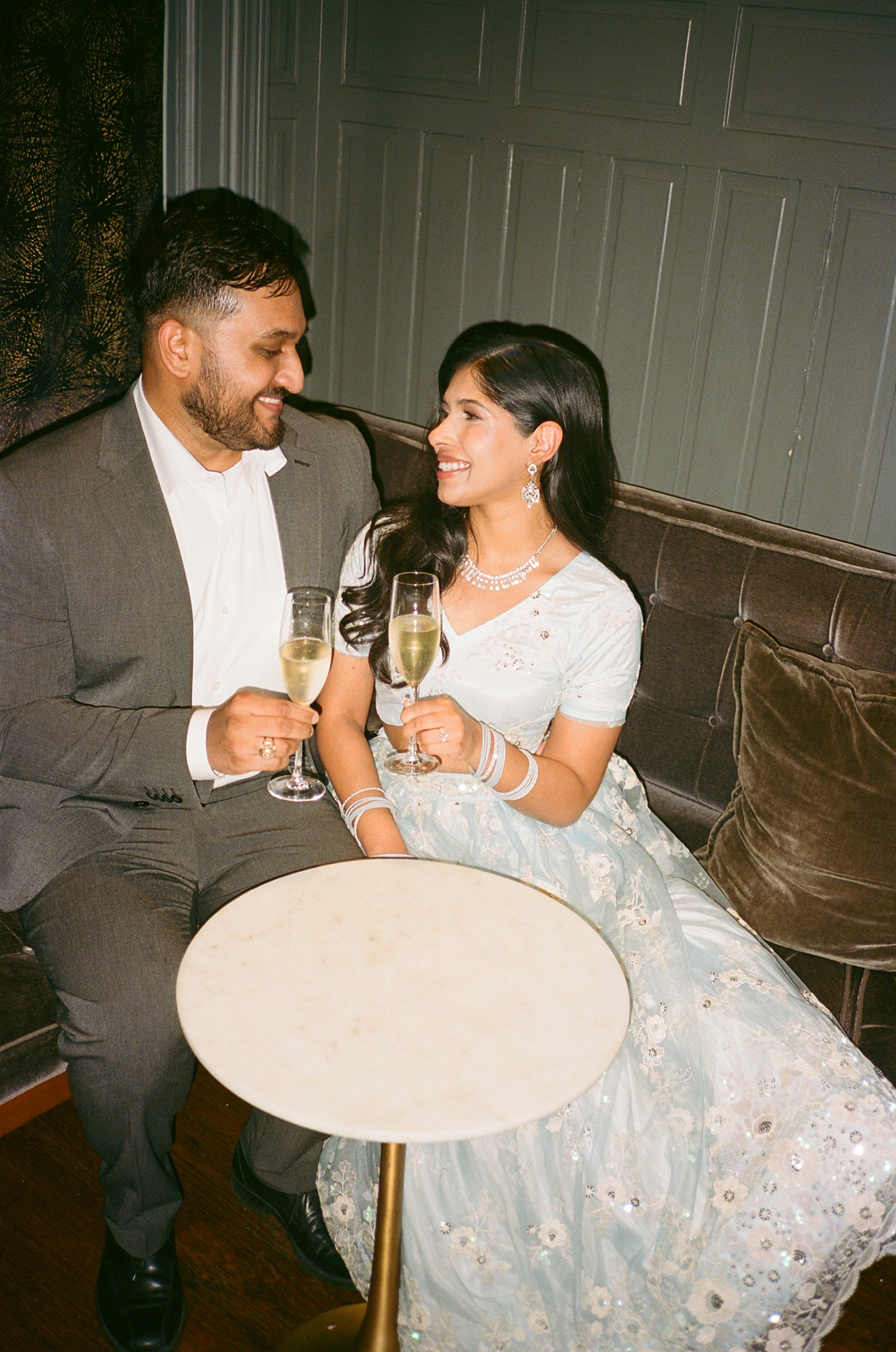 Hotel Ella engagement photos downtown Austin on film