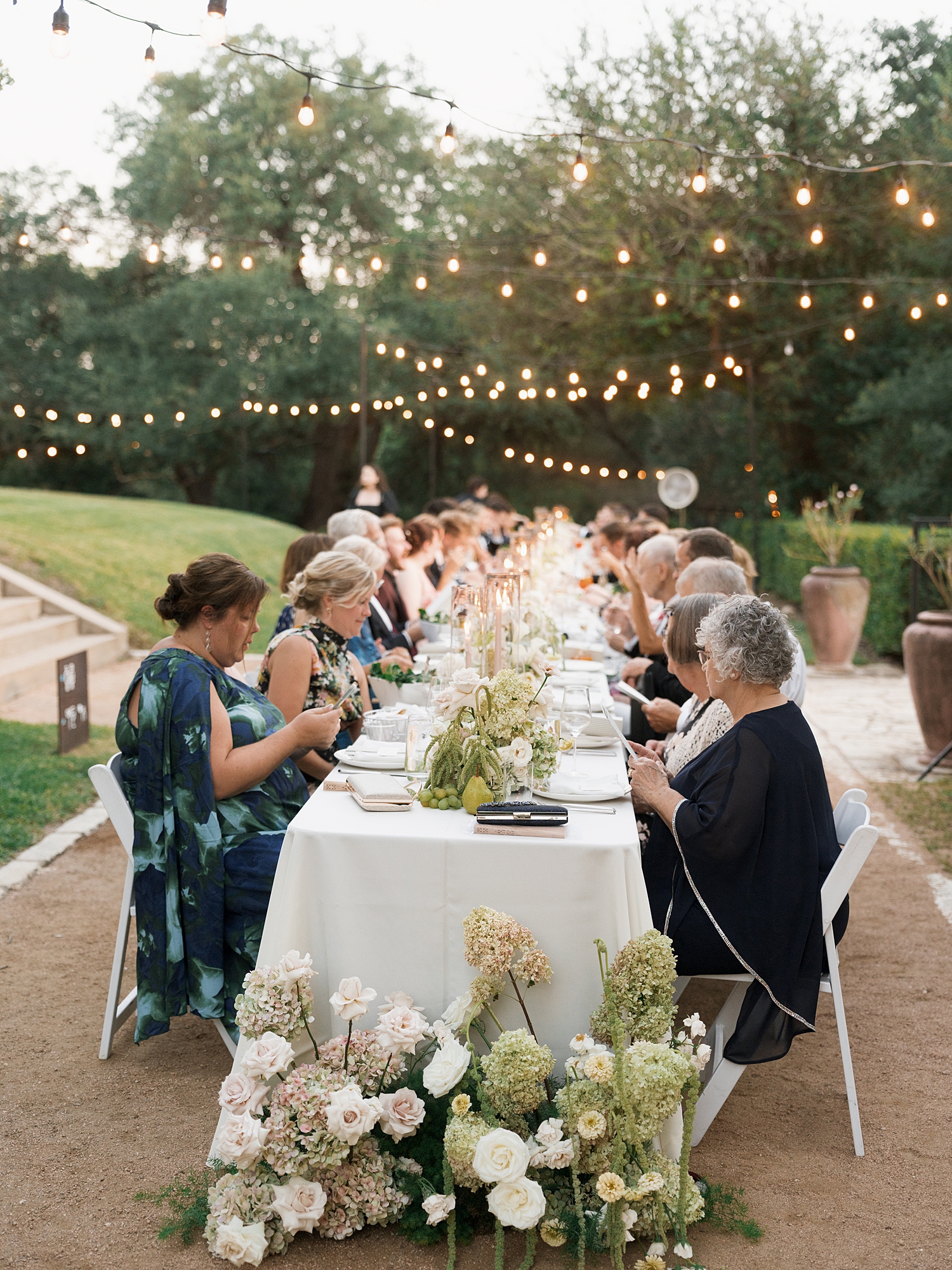 elegant wedding reception in Austin Texas at Laguna Gloria