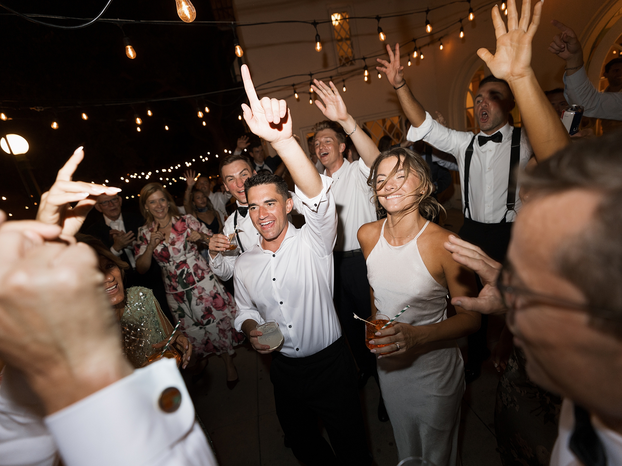 bride and groom on dancefloor at laguna gloria austin wedding venue