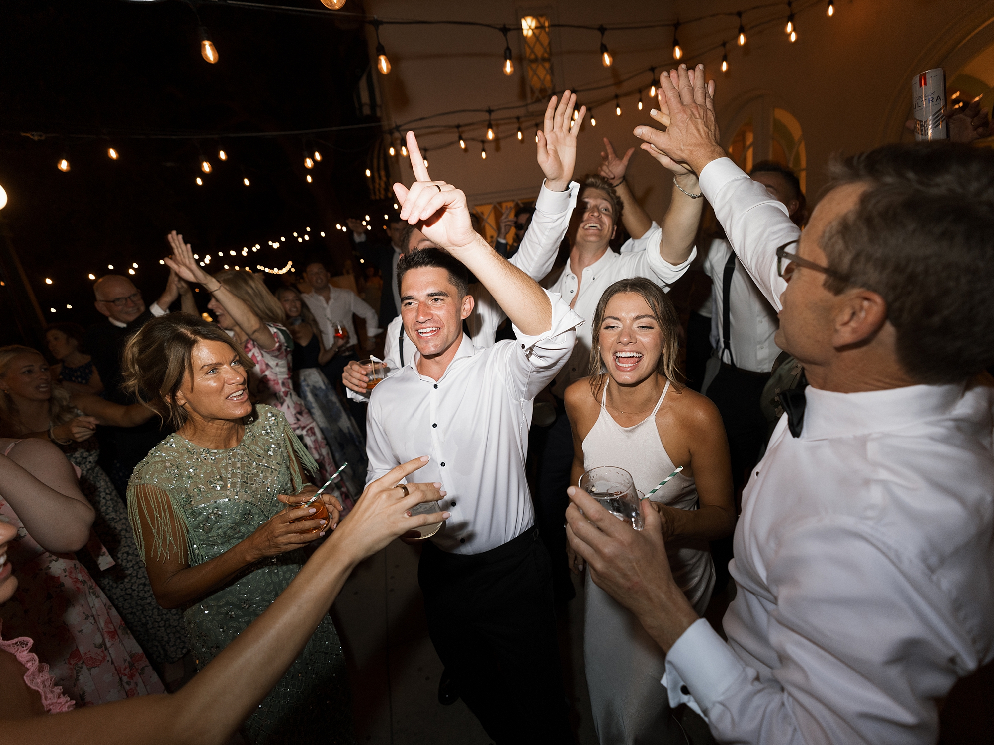 bride and groom on dancefloor at laguna gloria austin wedding venue