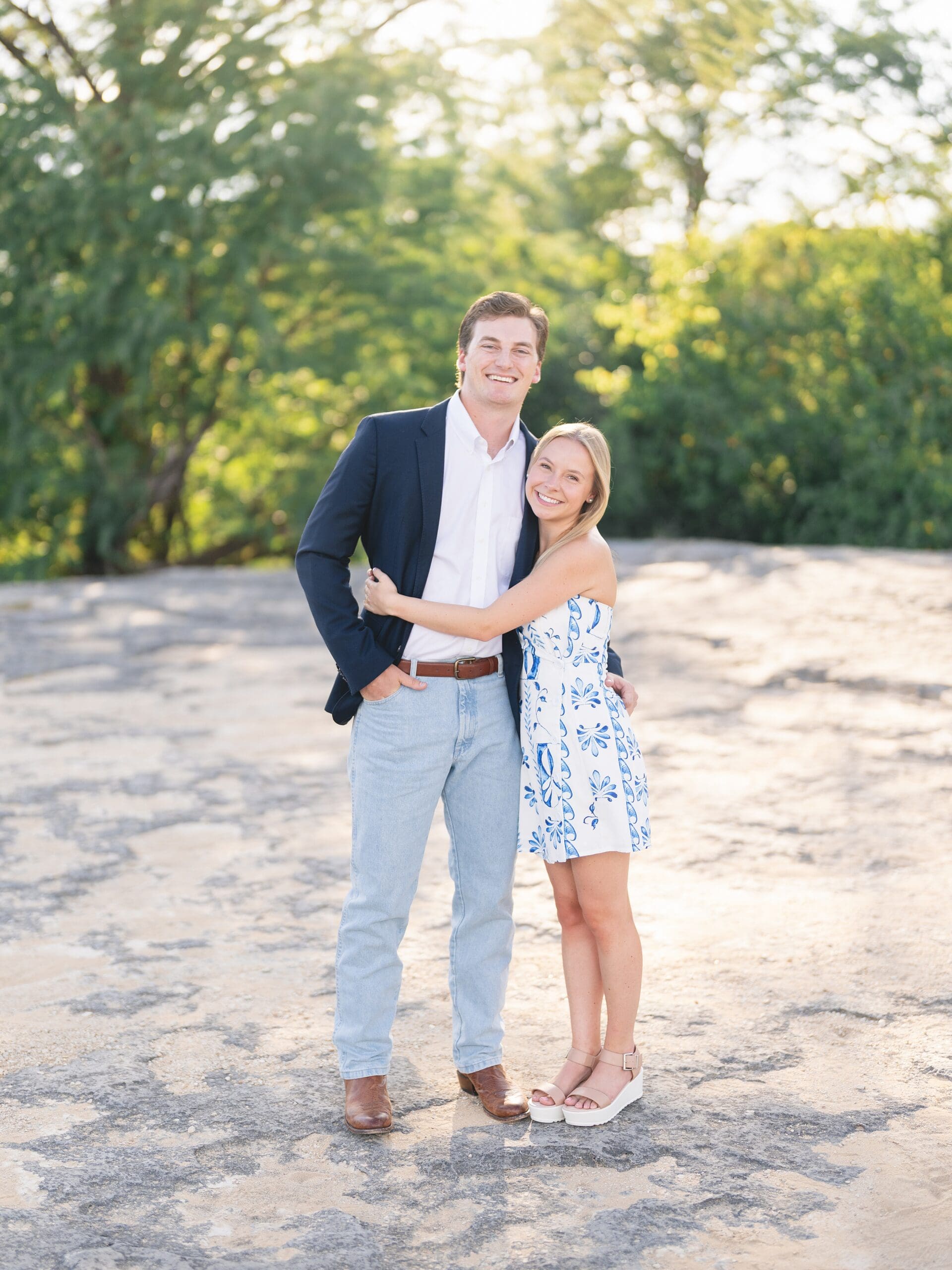 McKinney Falls engagement session golden hour