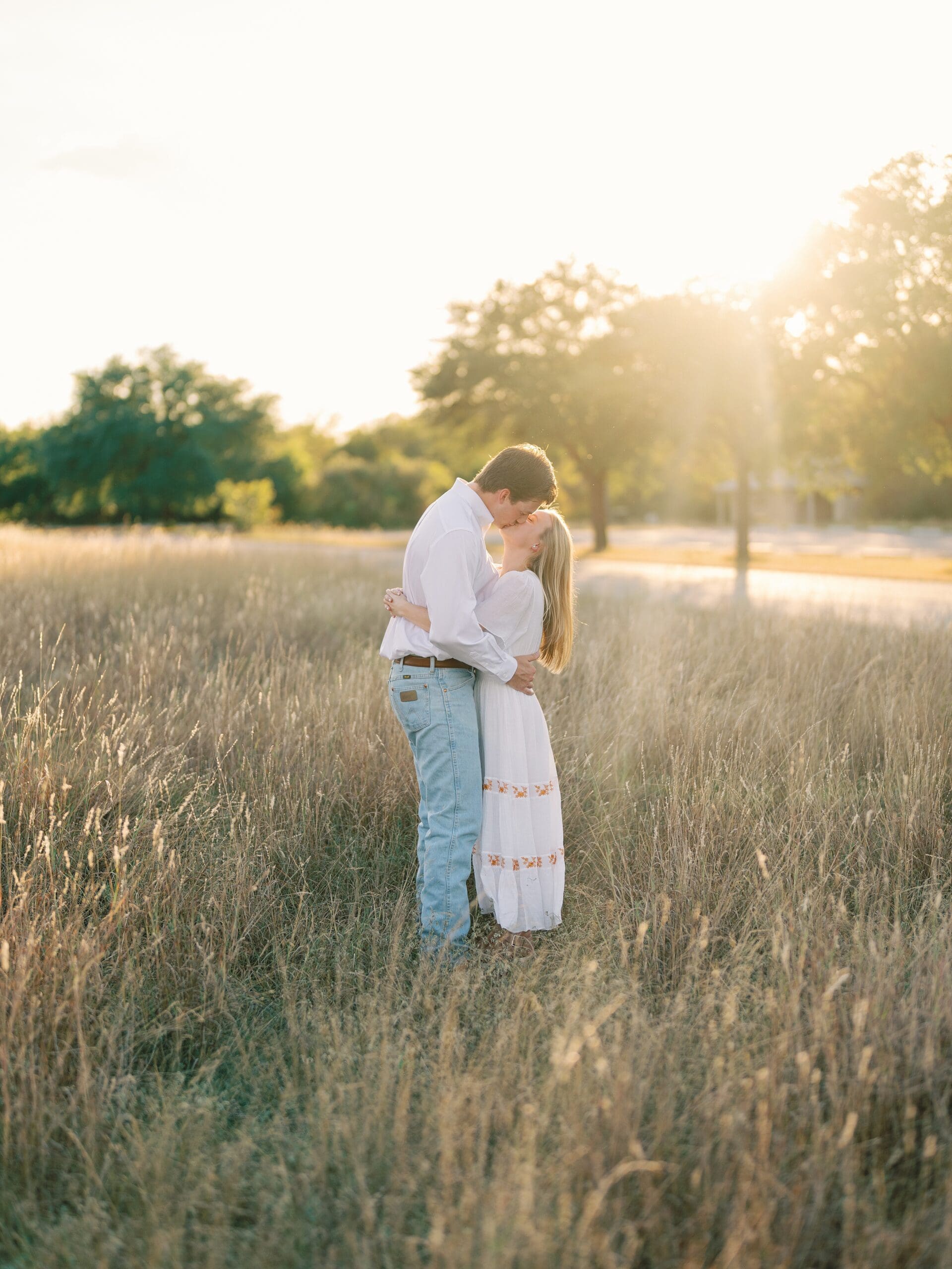 McKinney Falls engagement session golden hour