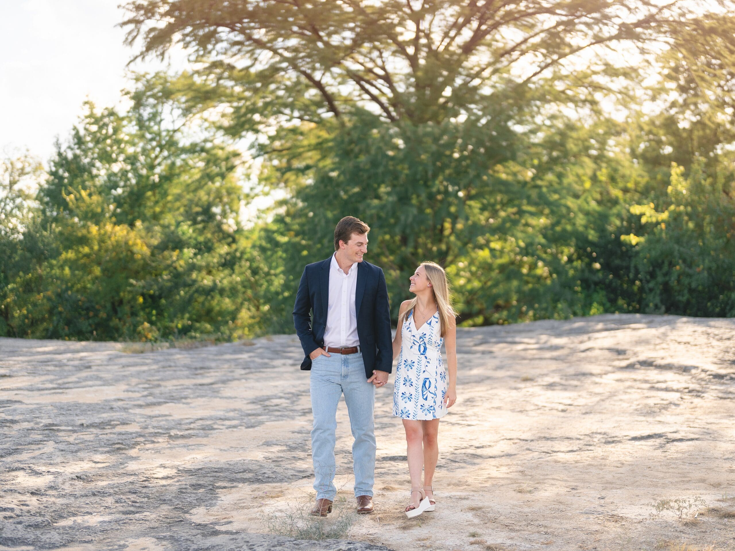 McKinney Falls engagement session golden hour