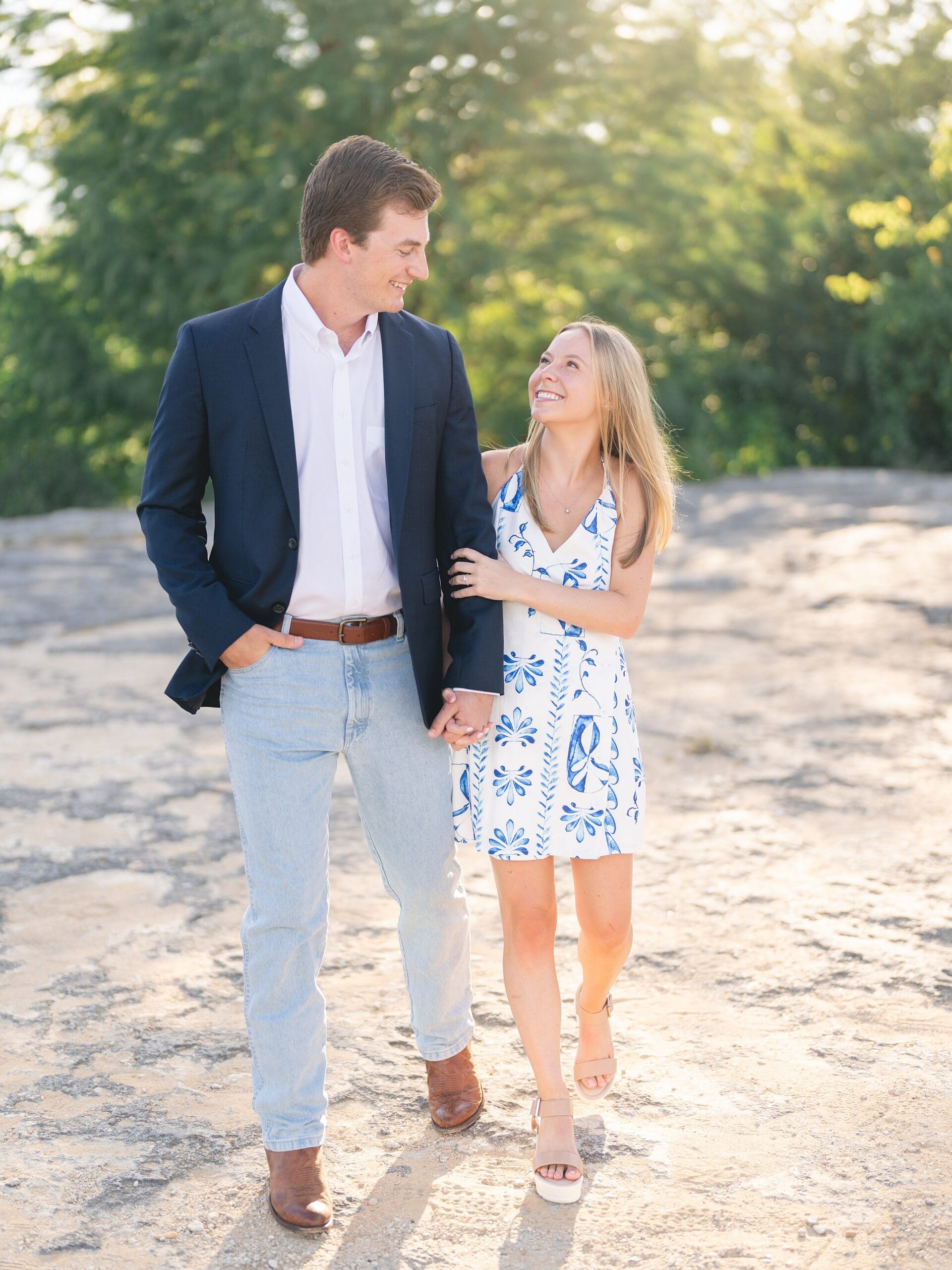 McKinney Falls engagement session golden hour