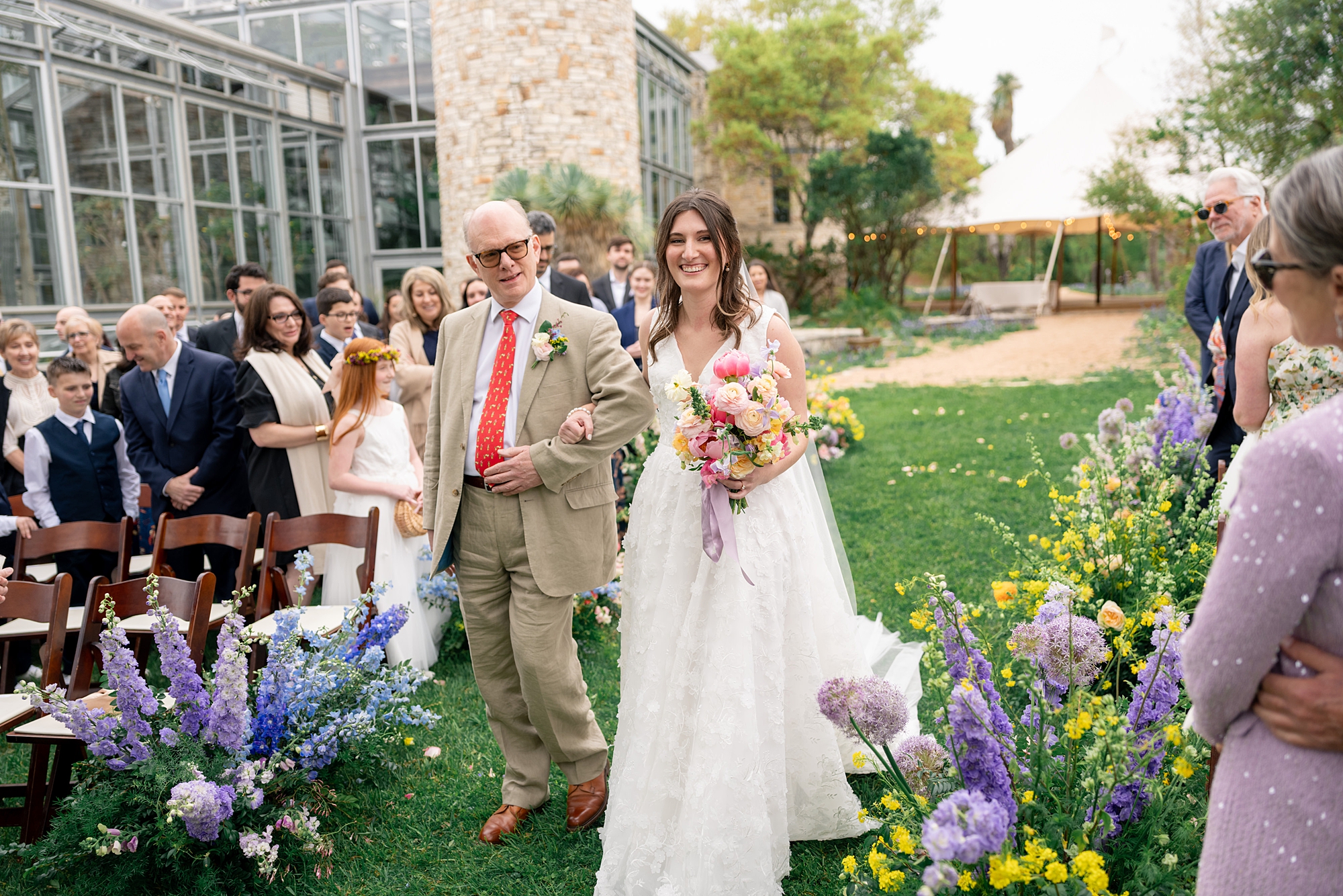 garden style wedding Driftwood Texas ceremony