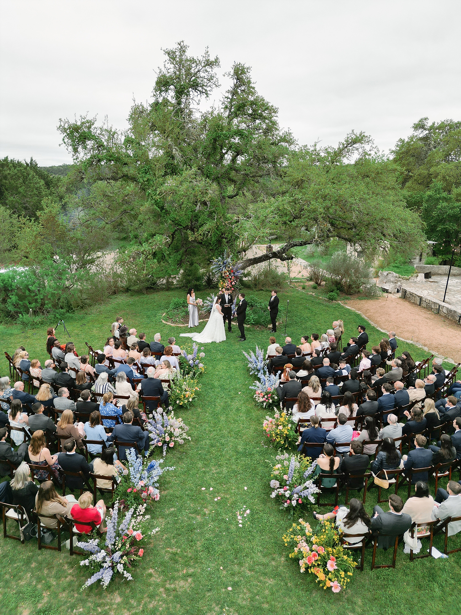 garden style wedding Driftwood Texas ceremony