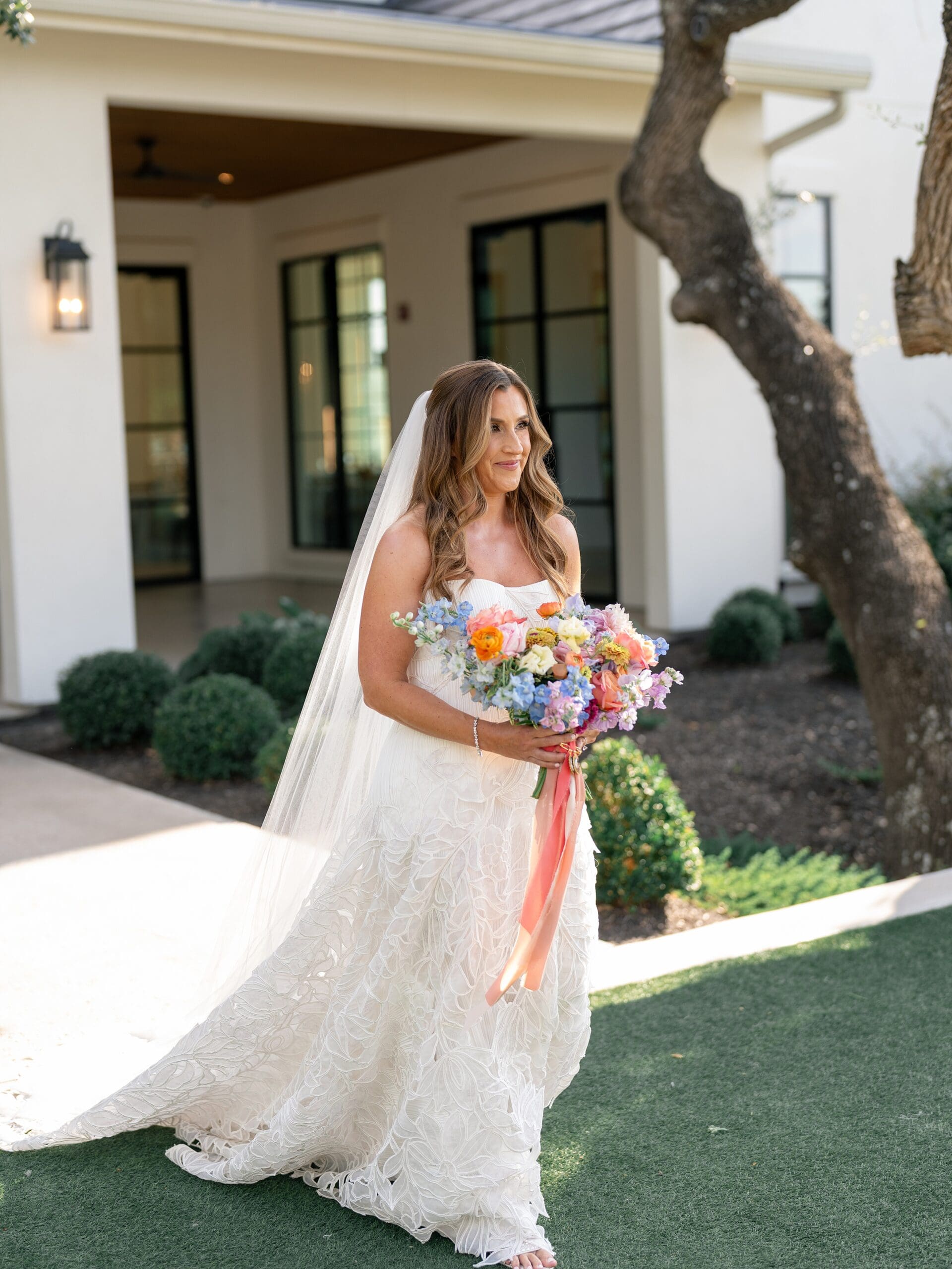 colorful wedding ceremony at The Arlo Austin
