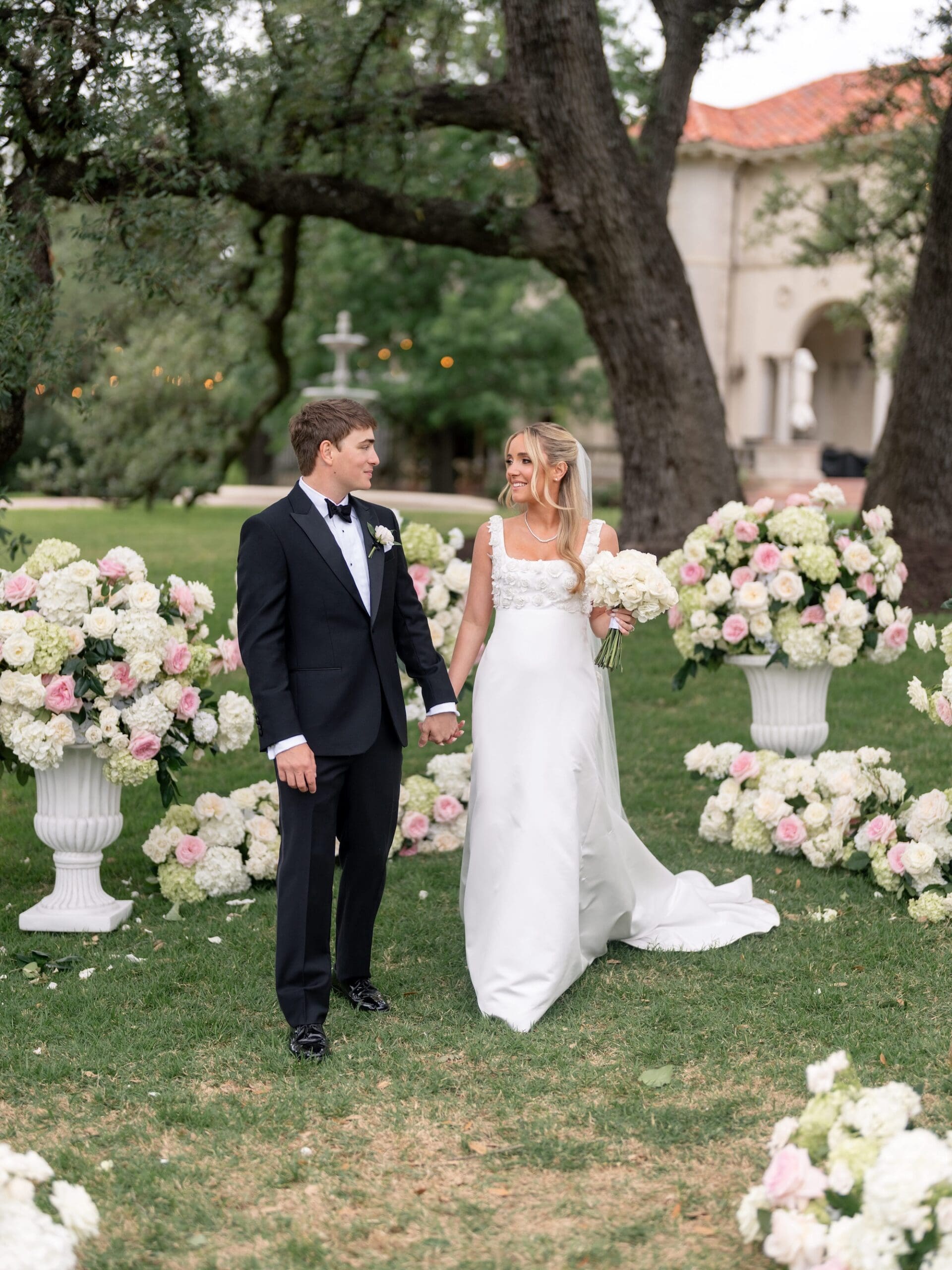 Romantic wedding portraits captured at Commodore Perry Estate, one of Austin's most iconic luxury wedding venues.
